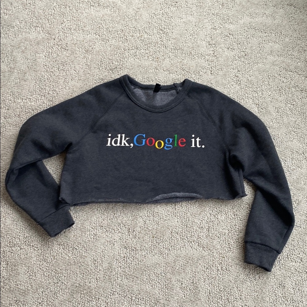 Women's Gray Cropped Sweatshirt